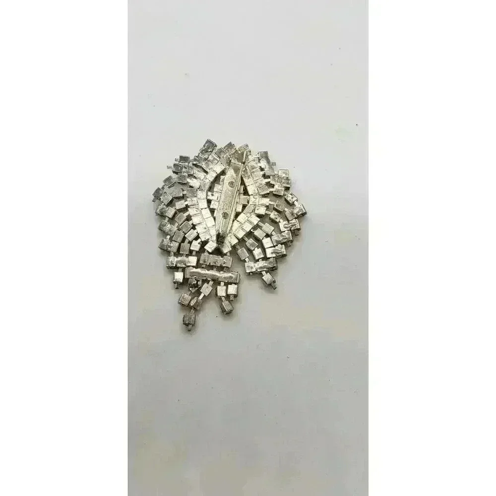 Vintage Rhinestone Brooch Dangle Waterfall Art Deco 1940s Art Nouveau BRIDE GIFT